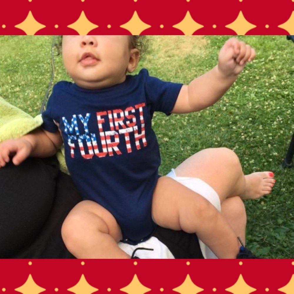 Carter's Blue 'My First Fourth' Baby Onesie